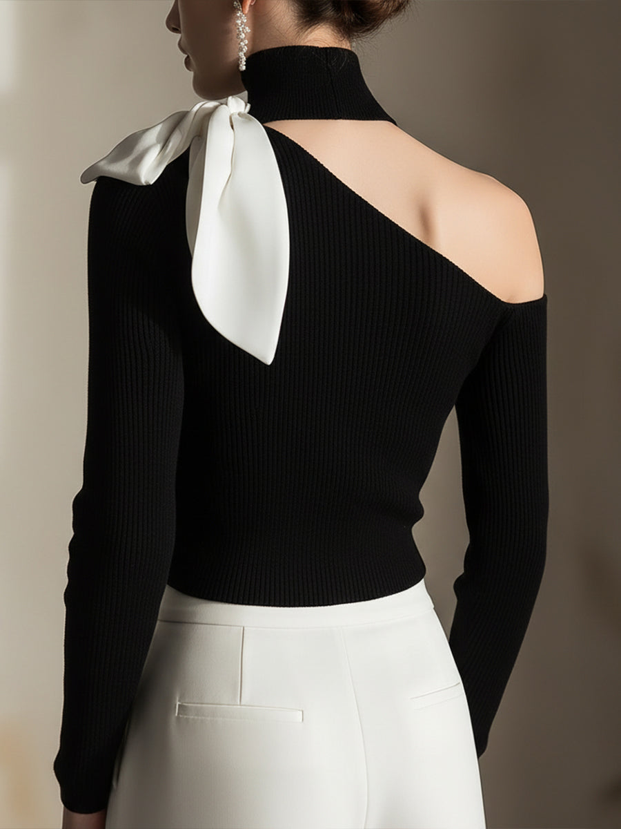 La Ligne Asymétrique — top maille une épaule