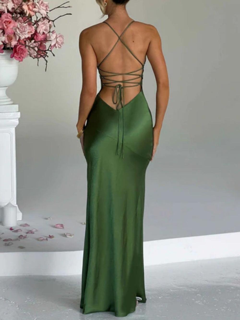 La Isobel — Bias-Cut Satin Maxi with Open Back