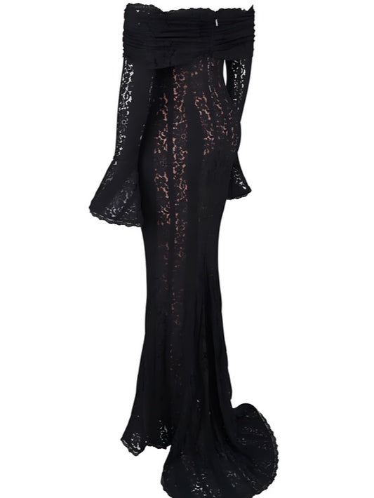 La Rosaline — Off-Shoulder Lace Maxi