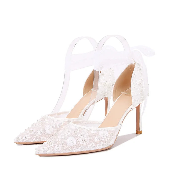 Le Amour Heel — Lace Tie Slingback