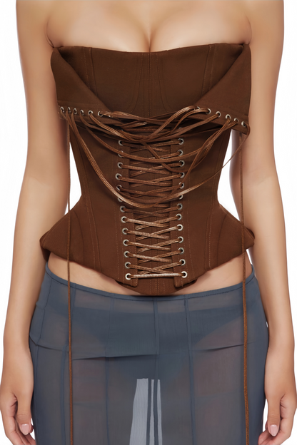 Le Indre — Structured lace-up corset crop