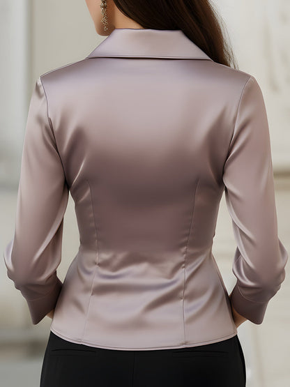 La Satin Sculptée — Wrap Satin Blouse