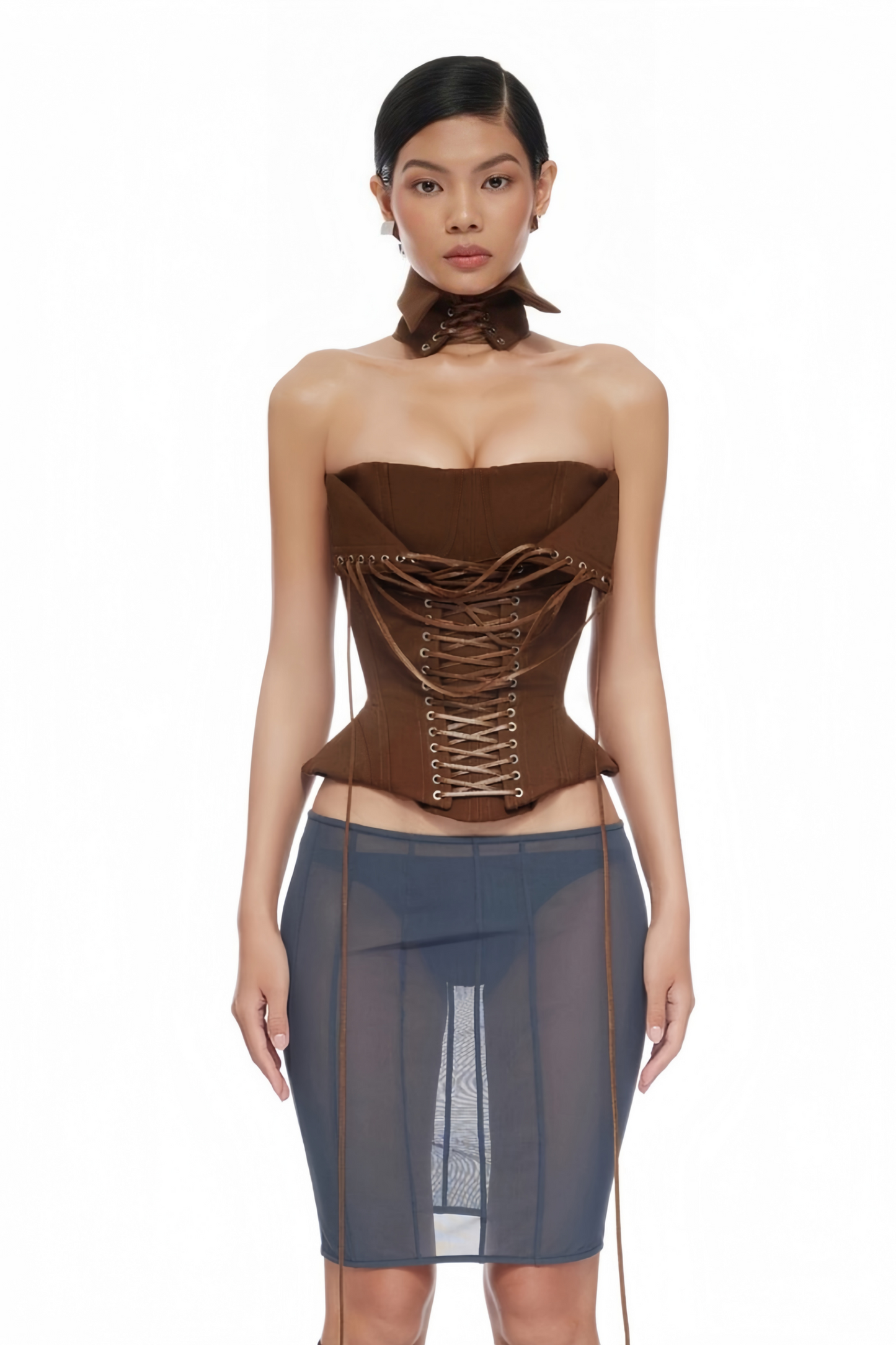 Le Indre — Structured lace-up corset crop