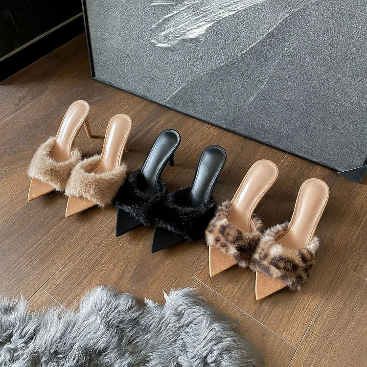 Le Velours Mule — Soft Fur Heel