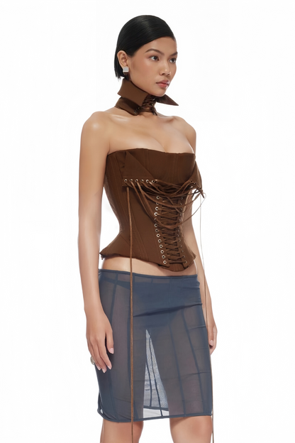 Le Indre — Structured lace-up corset crop