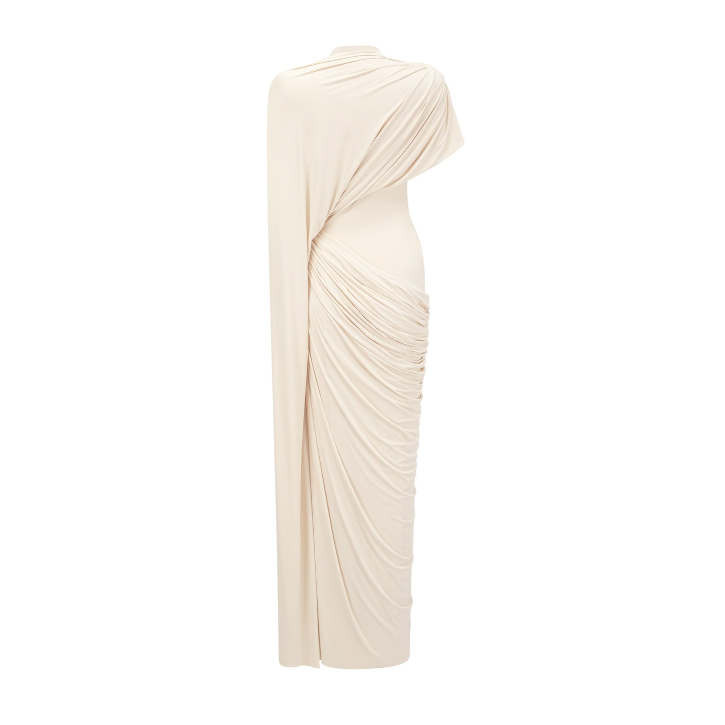 La Cape Sereine — Draped stretch maxi dress with asymmetrical cape