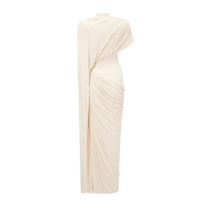 La Cape Sereine — Draped stretch maxi dress with asymmetrical cape