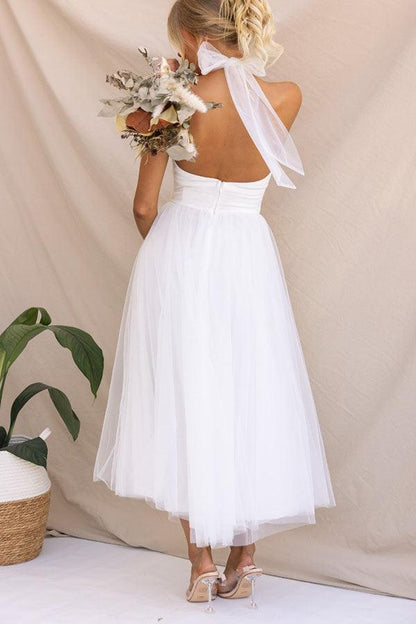 La Celestine — Tulle Halter Midi in Soft Volume
