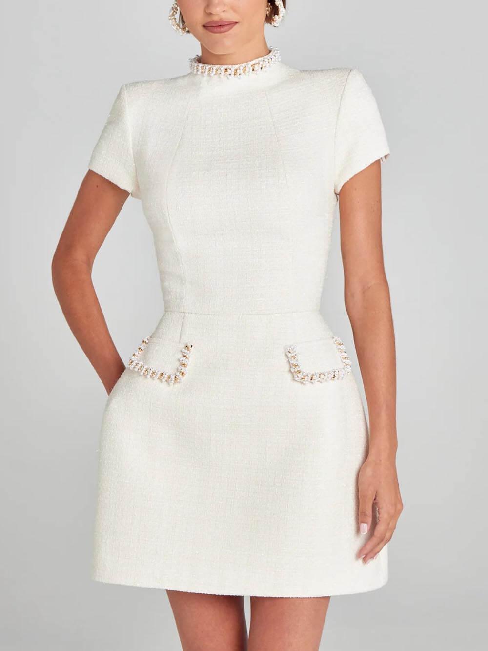 La Perla — Pearl-Trim Pocket Mini Dress
