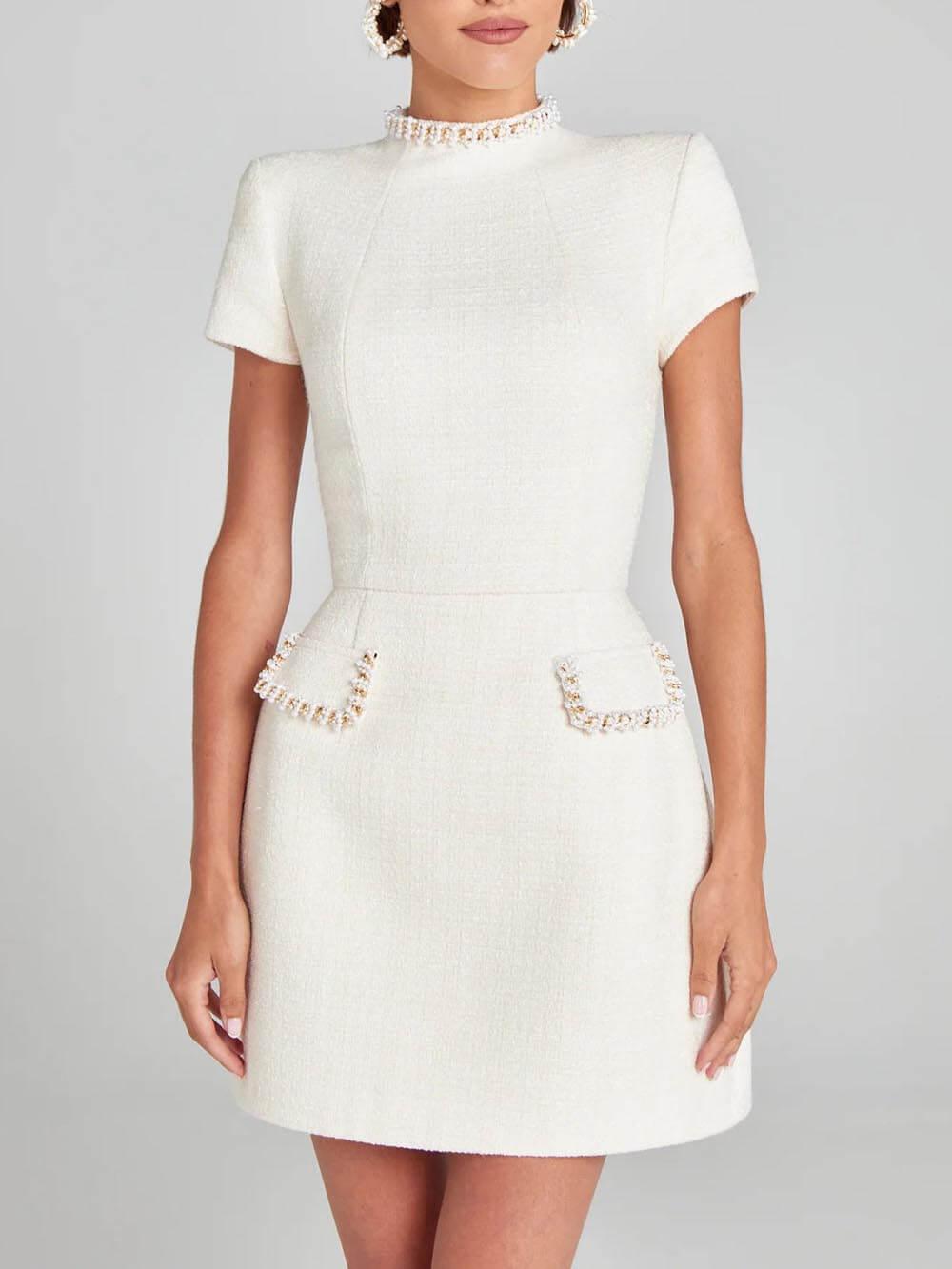 La Perla — Pearl-Trim Pocket Mini Dress