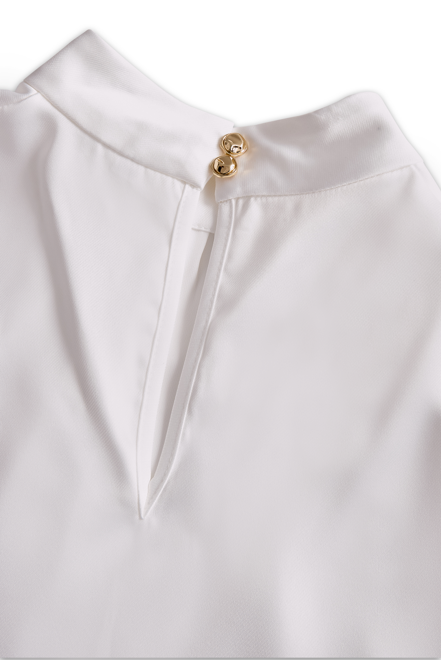 La Plissée Élégante — Pleated High-Neck Blouse