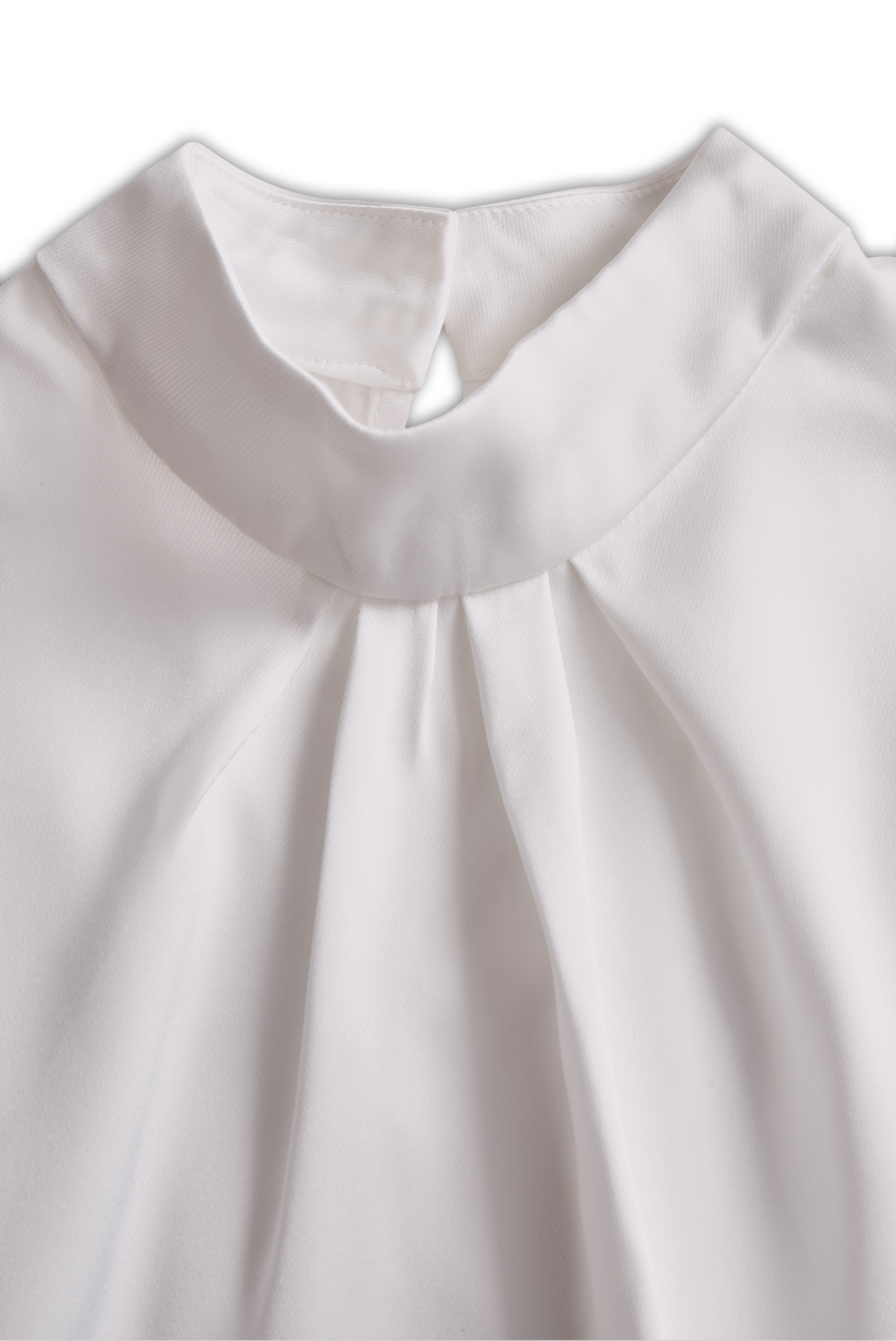 La Plissée Élégante — Pleated High-Neck Blouse