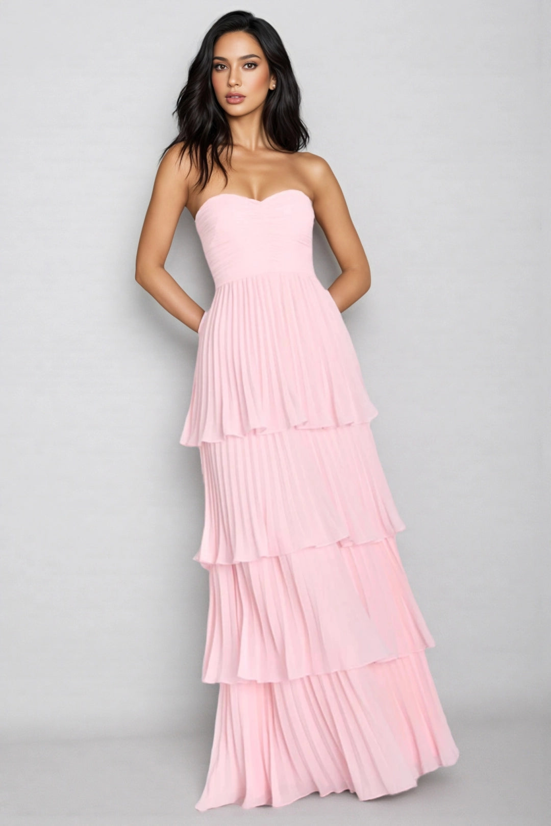 La Civi — Sleeveless Pleated Maxi Dress