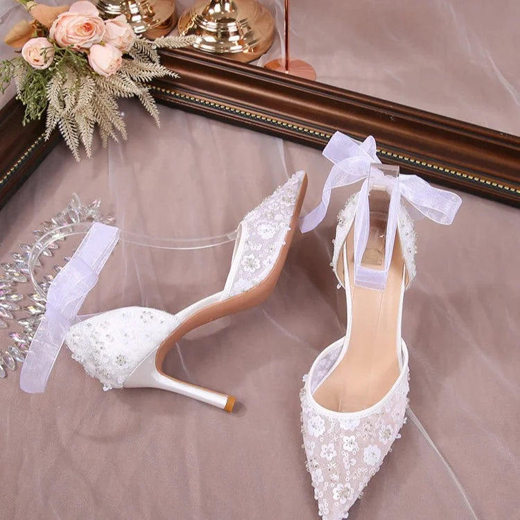 Le Amour Heel — Lace Tie Slingback