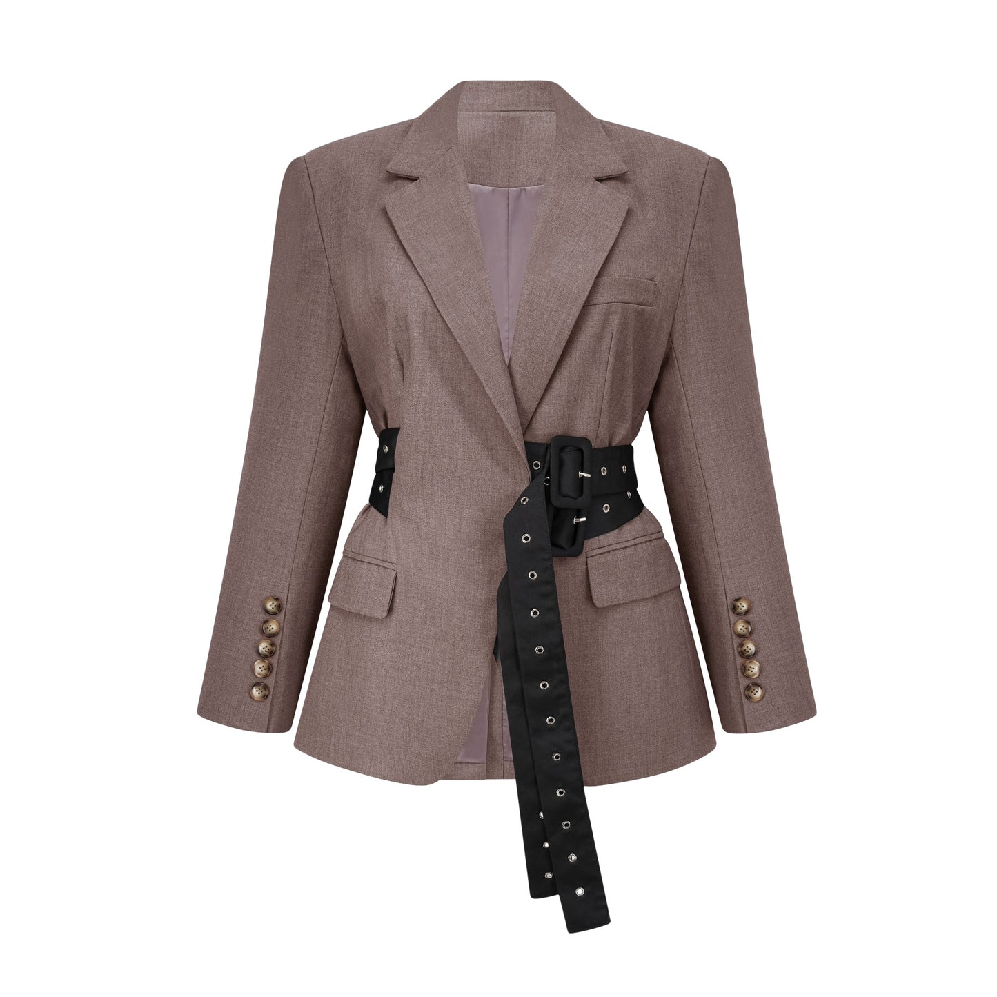 La Ceinture Structurée — Tailored blazer dress with statement belt