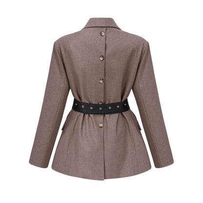 La Ceinture Structurée — Tailored blazer dress with statement belt