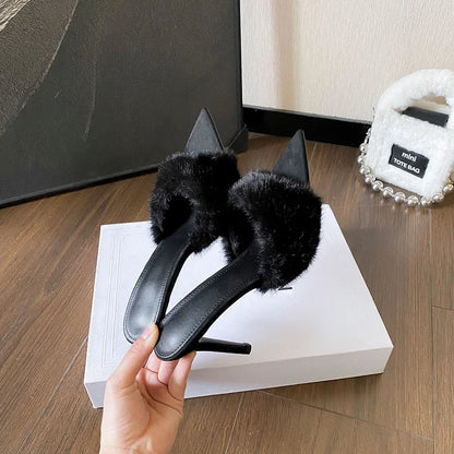 Le Velours Mule — Soft Fur Heel