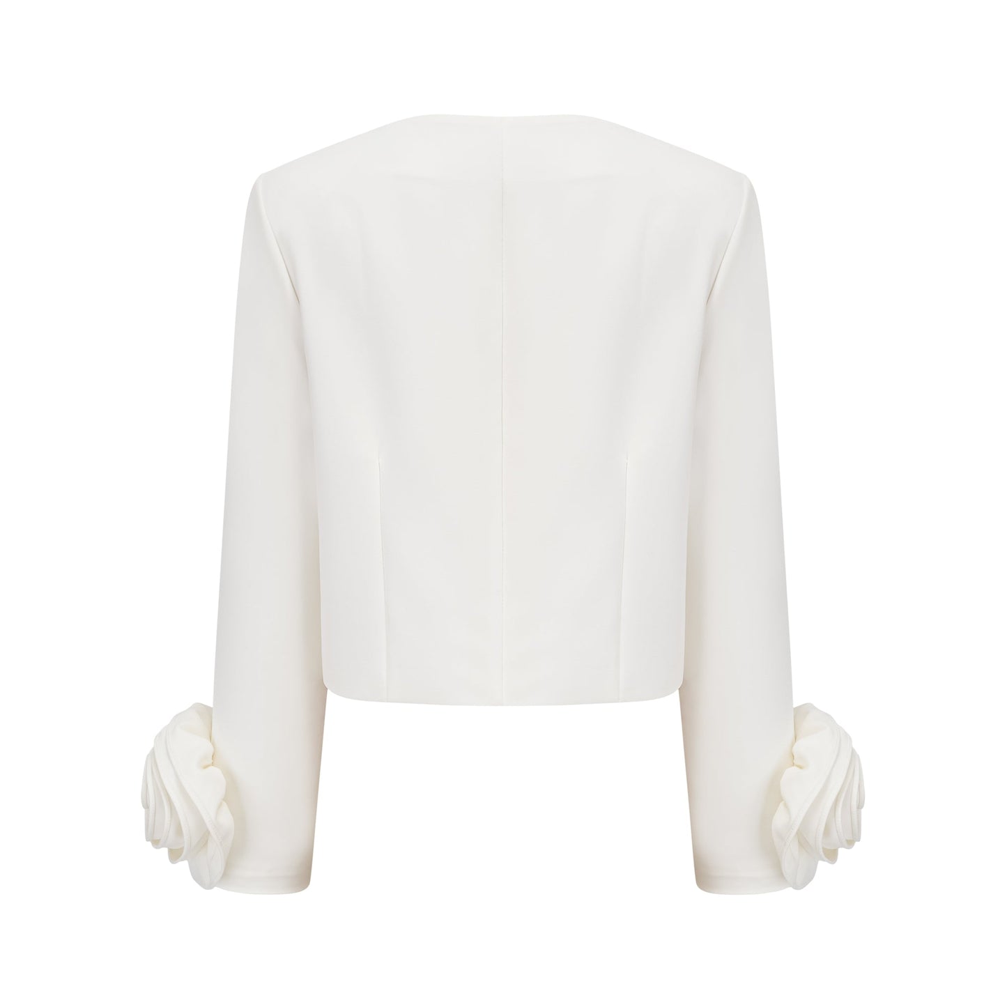 La Pétale Blanche — Cropped petal top and flared midi skirt