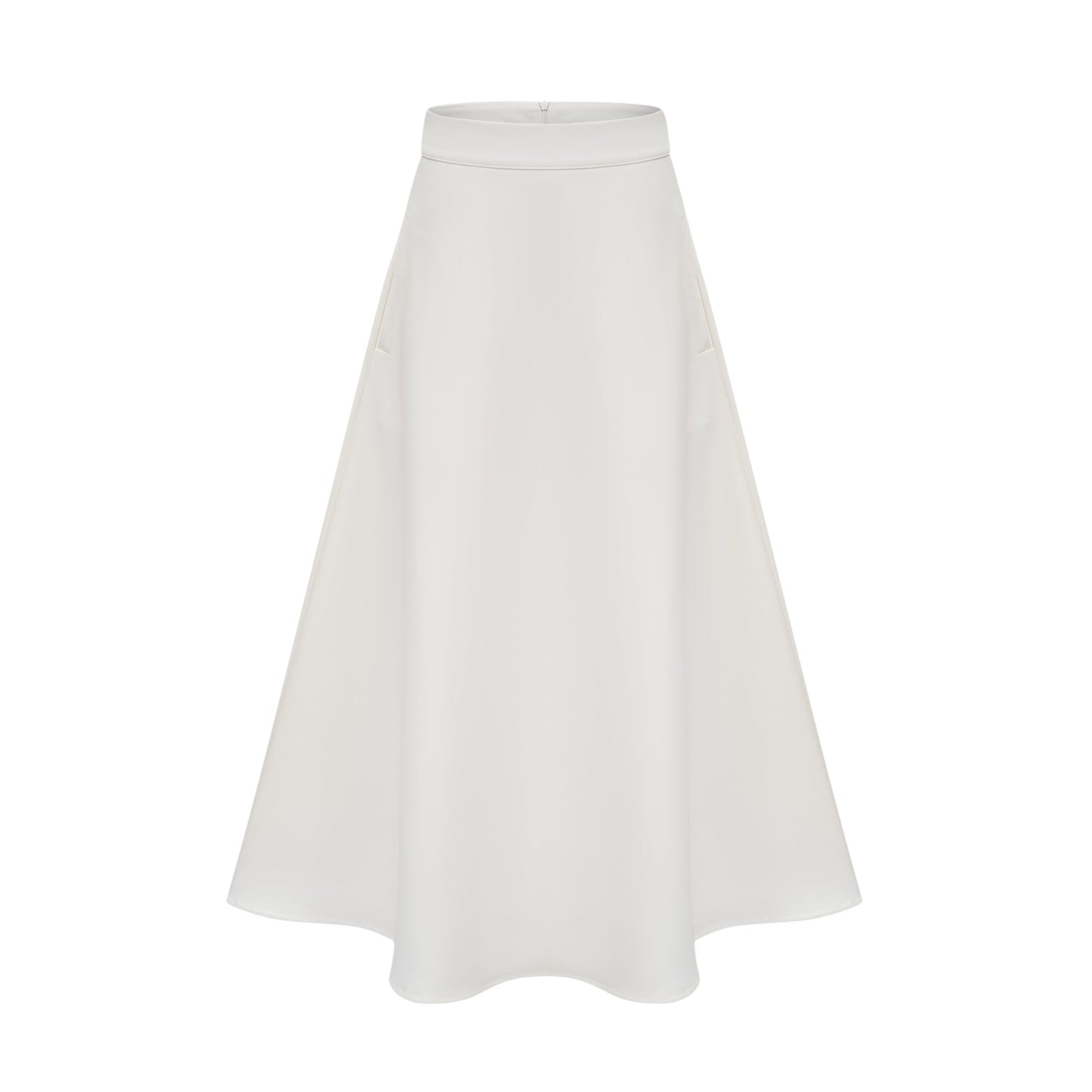 La Pétale Blanche — Cropped petal top and flared midi skirt