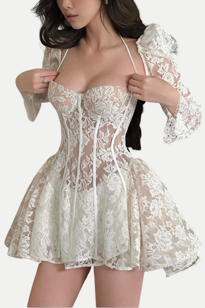 La Caitlyn — Robe Mini Corset en Dentelle