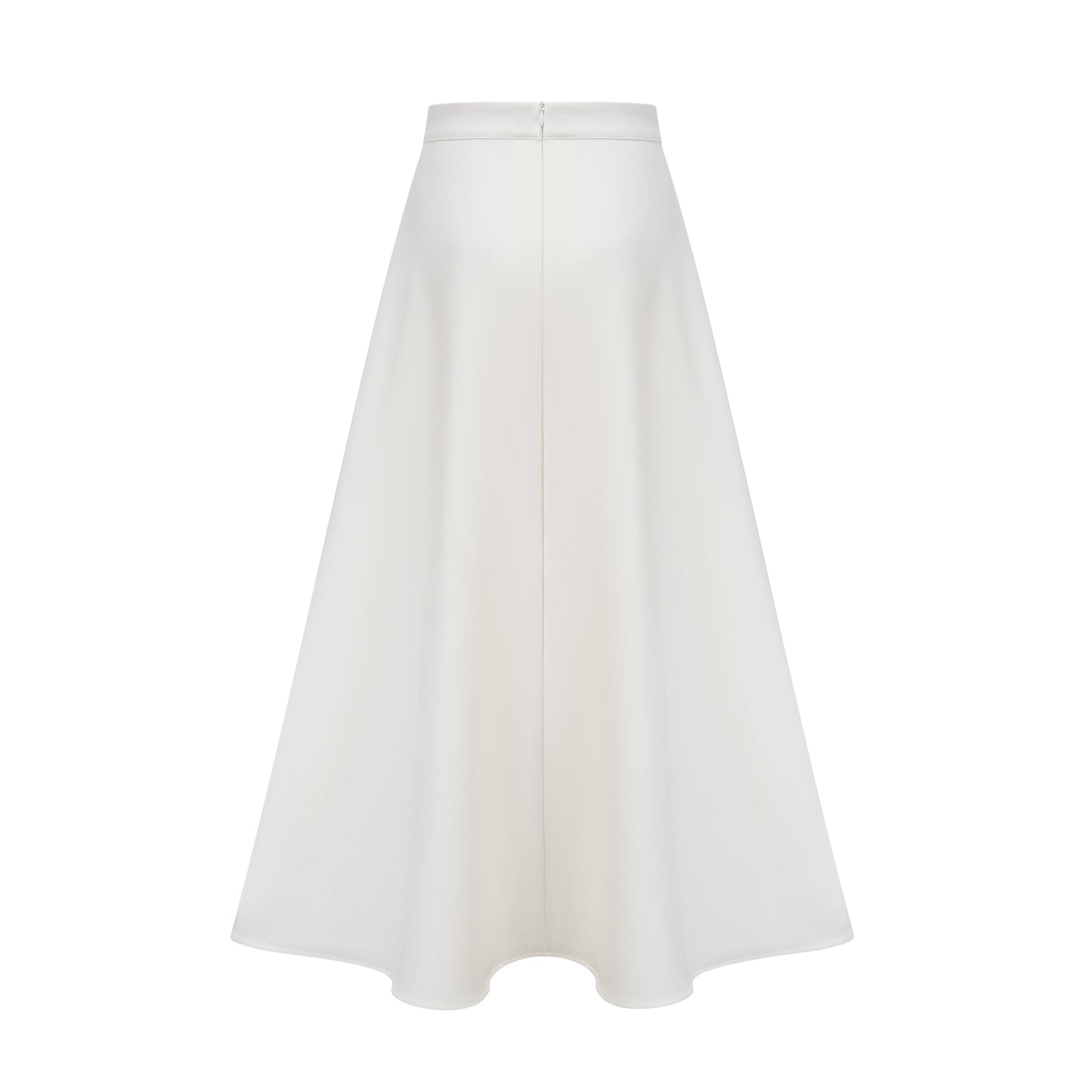 La Pétale Blanche — Cropped petal top and flared midi skirt
