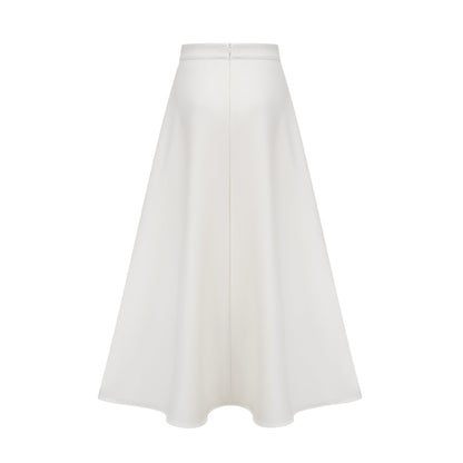 La Pétale Blanche — Cropped petal top and flared midi skirt