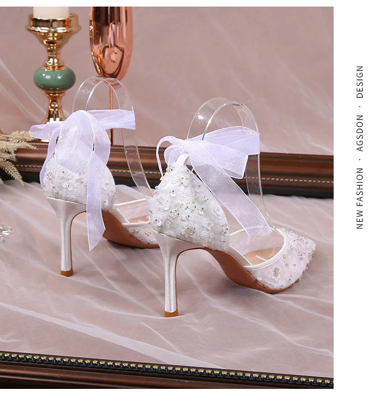 Le Amour Heel — Lace Tie Slingback