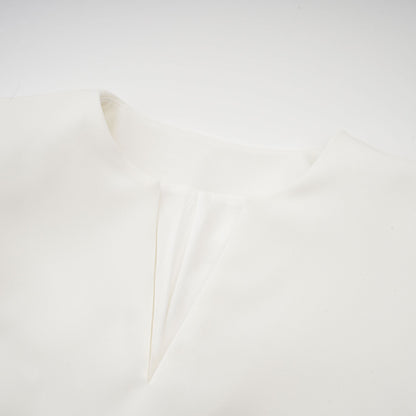 La Pétale Blanche — Cropped petal top and flared midi skirt