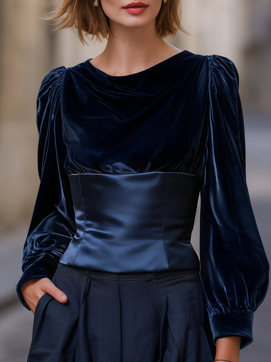 La Velours Sculptée — Draped Velvet Top