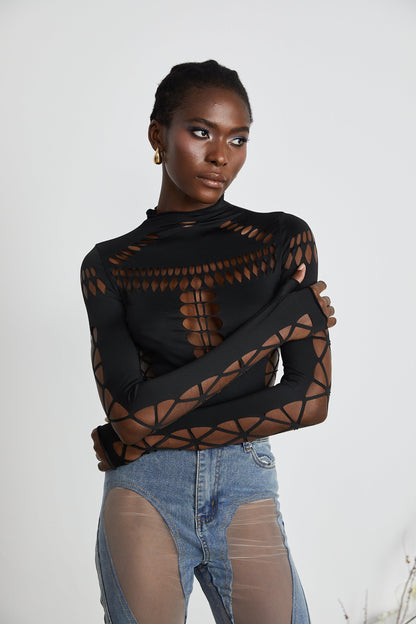 La Silhouette Découpée — Sculpted cut-out bodysuit