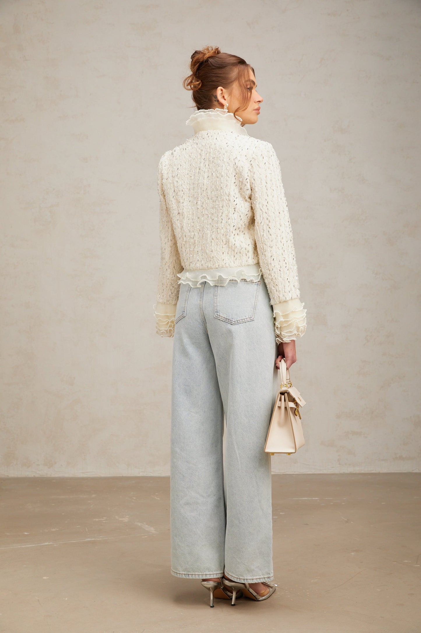 La Perle Éthérée — Pearl-embellished cropped jacket