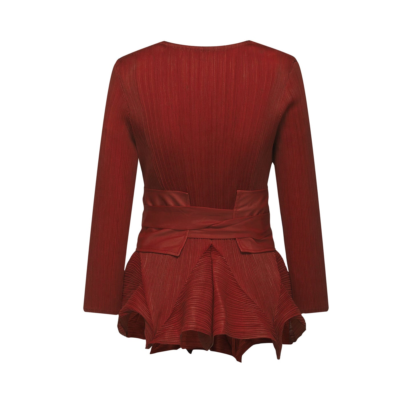La Rouge Rythmée — Pleated bow-waist top and layered skirt