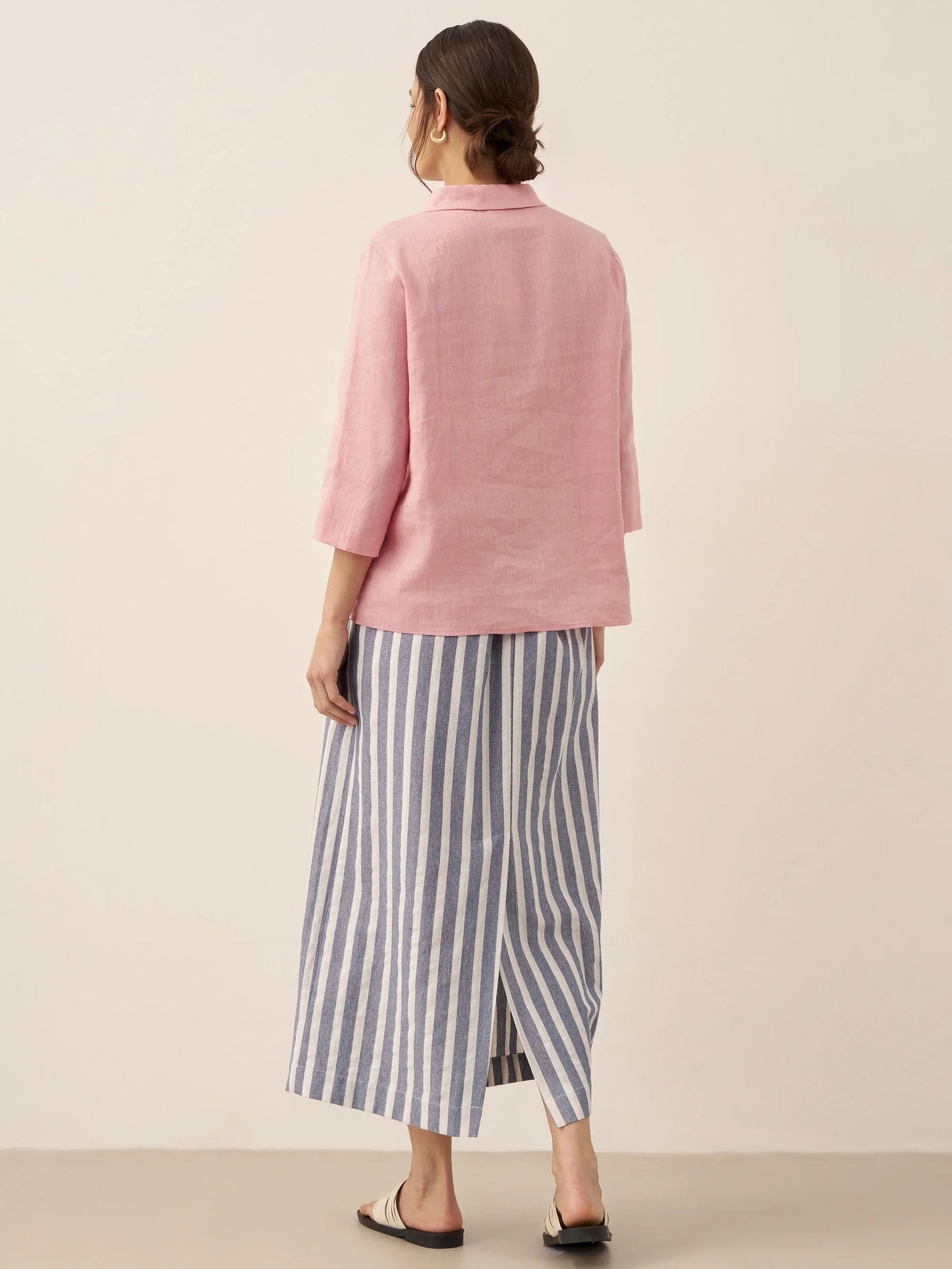 La Riviera — Striped Button Skirt