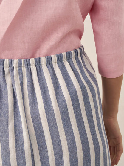 La Riviera — Striped Button Skirt