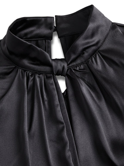 La Clé Moderne — Satin Keyhole Blouse