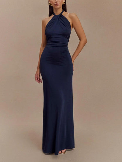 La Elyna — Slinky Halter Maxi Dress