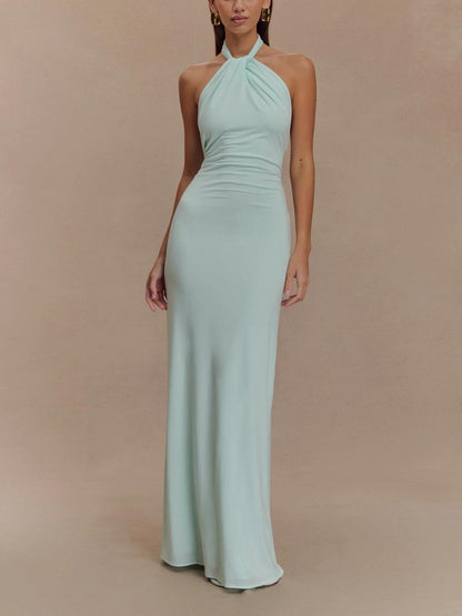 La Elyna — Slinky Halter Maxi Dress