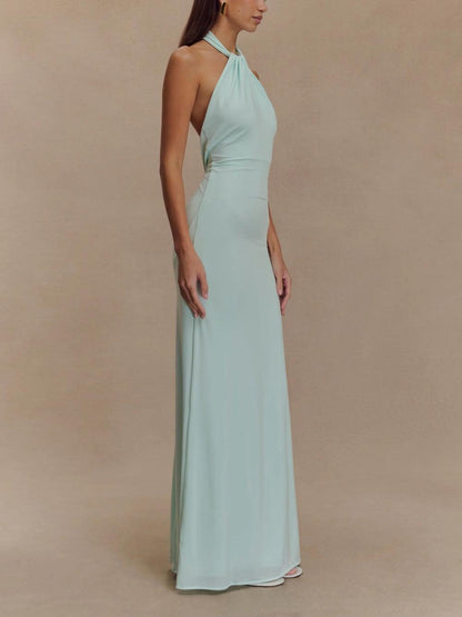 La Elyna — Slinky Halter Maxi Dress