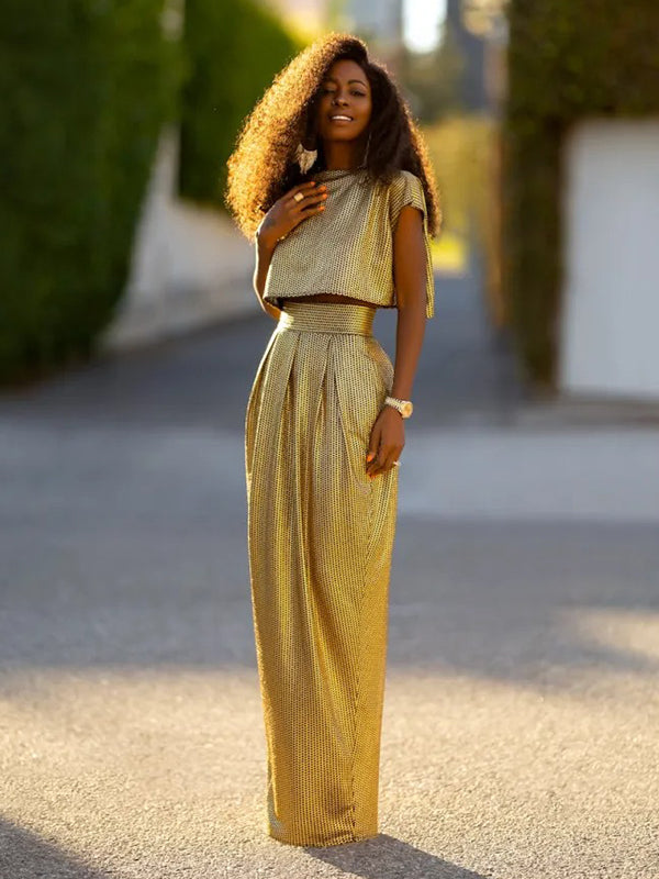 La Lumière Dorée — Metallic Two-Piece Set