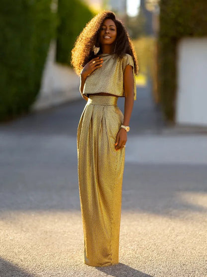 La Lumière Dorée — Metallic Two-Piece Set