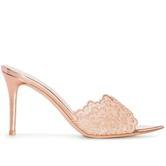 Le Rosalie Mule — Embroidered Pointed Heel