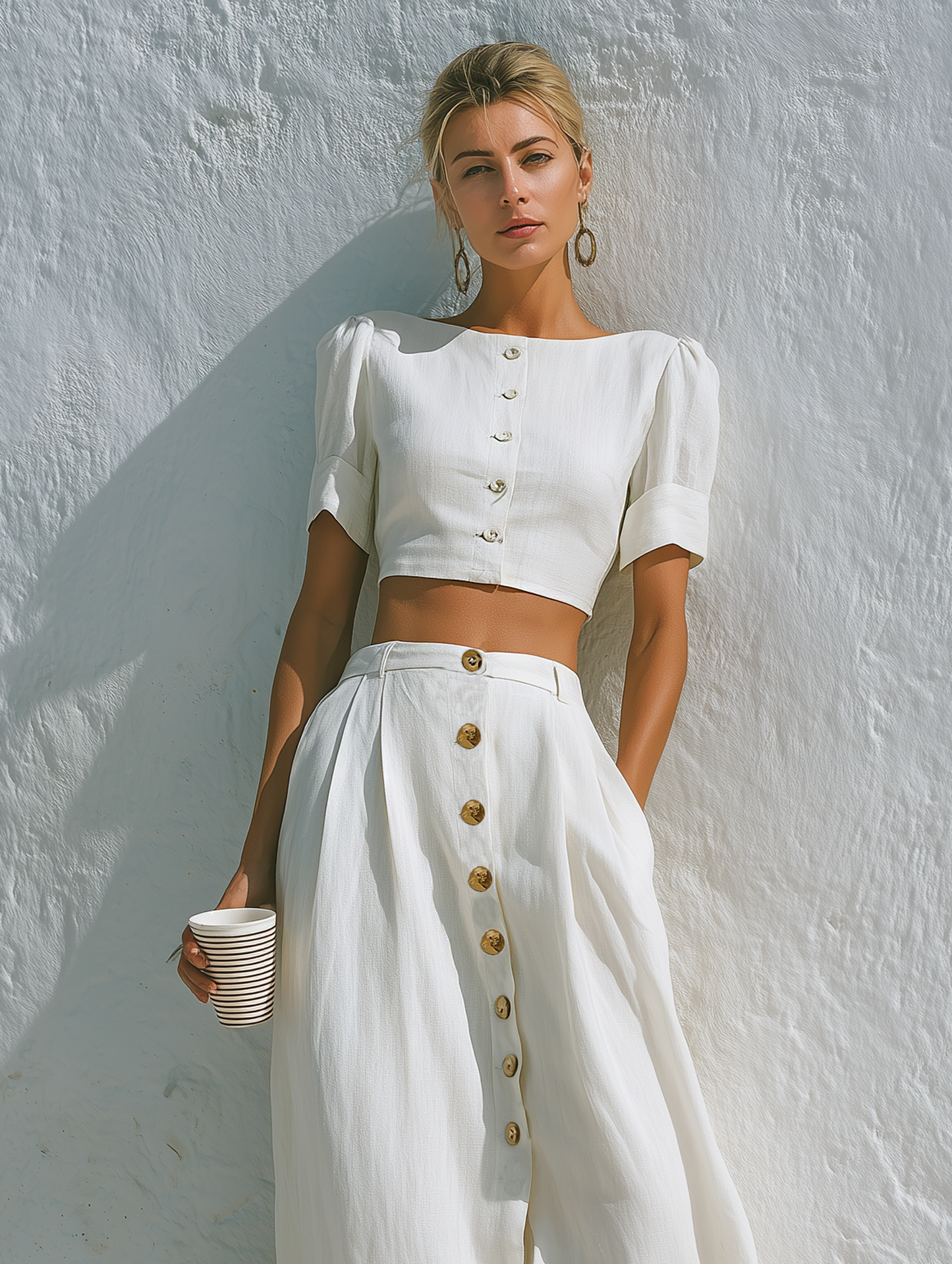 Le Camille — Minimalist Boat-Neck Skirt Set