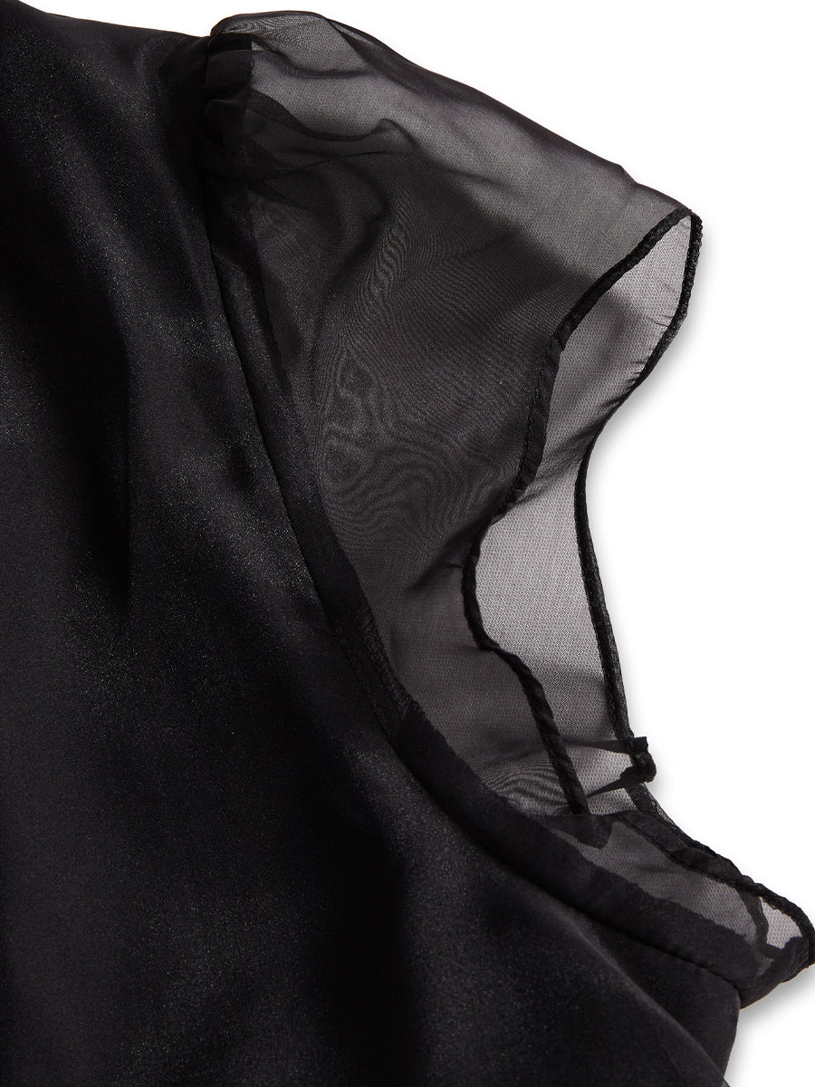 La Brume Noire — Pleated Chiffon Blouse
