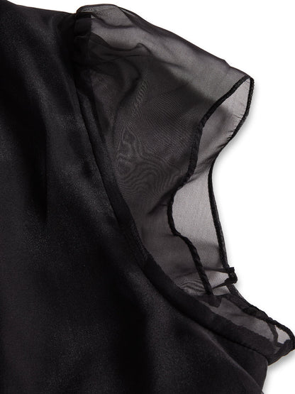 La Brume Noire — Pleated Chiffon Blouse