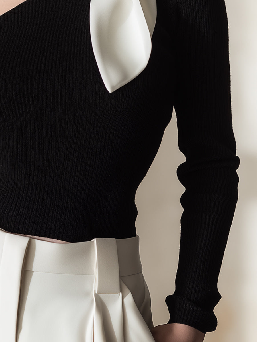 La Ligne Asymétrique — top maille une épaule