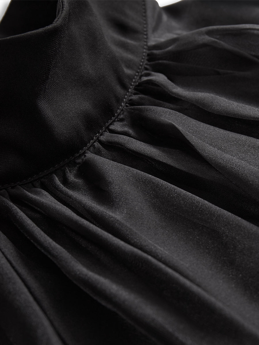 La Brume Noire — Pleated Chiffon Blouse