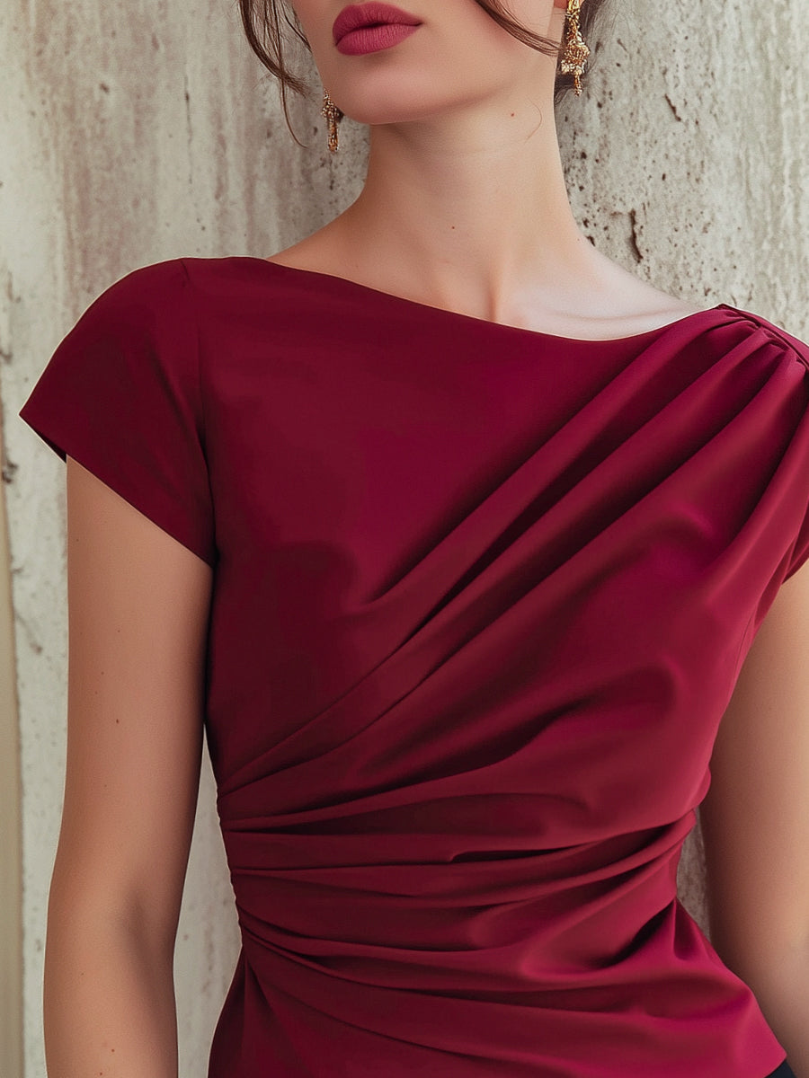 La Drapée Rubis — Asymmetrical Ruched Top