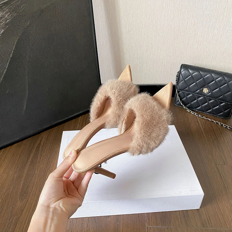 Le Velours Mule — Soft Fur Heel