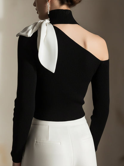 La Ligne Asymétrique — top maille une épaule