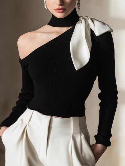 La Ligne Asymétrique — top maille une épaule